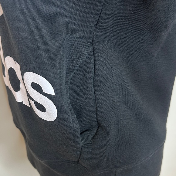 [WOMEN] ADIDAS Black & White Hoodie 2XS | Classic Logo Streetwear Like New - Picture 3 of 7